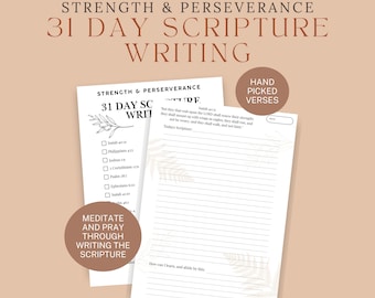 Programme de rédaction d'Écritures bibliques de 31 jours | Étude biblique chrétienne (imprimable)
