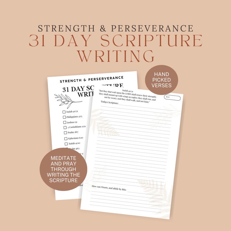 31-day Scripture Writing Plan | Christian Bible Study (printable) - Etsy