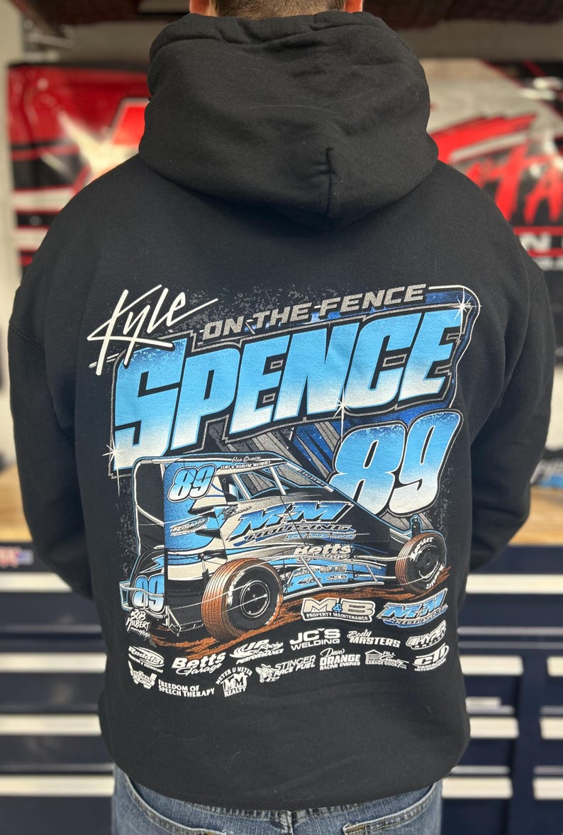 Sweatshirt Back Racing Graphics Kyle Spence 89 Racing Sweatshirt | Dirt Track Racing | Fence Line ...