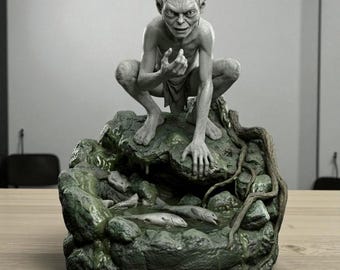 3D-model Gollum: Gollum STL-bestand, 3D-model Lord of the Rings, Lotr Diaroma-model, 3D-model van hoge kwaliteit, 3D-model Smeagol
