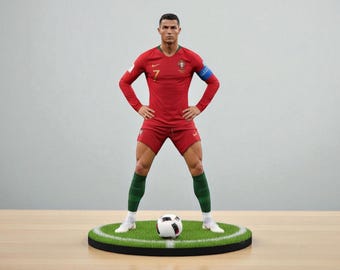 Cristiano Ronaldo 3D-model: Ronaldo STL-bestand, 3D-model voetbal, voetbalspelers STL-bestand, 3D-afdrukbestand Ronaldo, standbeeld Ronaldo