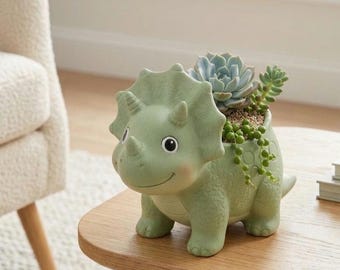 Dinosaurusplanter 3D-model: succulente plantenbak STL-bestand, plank cactusplanter, gestapelde plantenbak, bloempot, bloembak 3D-afdrukbestand