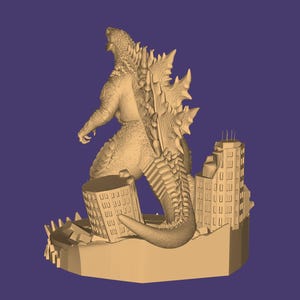 Modelo 3D de Godzilla: Diorama de Godzilla (archivo STL), Monstruo STL, Modelo 3D de Monstruo, Rey Monstruo 3D, Figura de Acción STL, Archivo para impresora 3D imagen 9