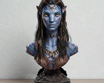 Avatar Neytiri Bust 3D-modelbestand: Avatar STL-bestand, Neytiri 3D-model, Avatar Statue Model, Action 3D-model, Avatar 3D-printerbestand