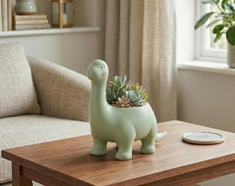 Dinosaurusplanter 3D-model: succulente plantenbak STL-bestand, plank cactusplanter, gestapelde plantenbak, bloempot, bloembak 3D-afdrukbestand