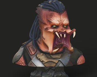 Predator 3D Model : Predator Bust STL File ,Alien STL File , Predator 3D Print File , High Quality 3D Model