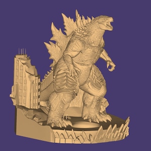 Modelo 3D de Godzilla: Diorama de Godzilla (archivo STL), Monstruo STL, Modelo 3D de Monstruo, Rey Monstruo 3D, Figura de Acción STL, Archivo para impresora 3D imagen 6