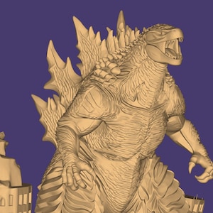 Modelo 3D de Godzilla: Diorama de Godzilla (archivo STL), Monstruo STL, Modelo 3D de Monstruo, Rey Monstruo 3D, Figura de Acción STL, Archivo para impresora 3D imagen 11