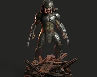 Predator 3D Model : Predator Statue STL File , Alien STL File , Predator 3D Print File , High Quality 3D Model , Statue 3D Model