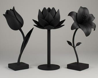 Flowers STL File : Flowers 3D Model Bundle , Tulip STL , Flowers 3D Printer File , 3D Home Decor , Flowers Statue File ,