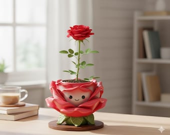 Maceta para rosas (modelo 3D): Archivo STL para maceta de suculentas, estante para maceta de rosas, maceta apilable para rosas, maceta 3D, archivo para impresión 3D de maceta
