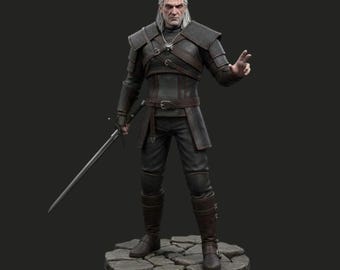 Modello 3D di Witcher: modello 3D di Gerald, file STL di Witcher, modello 3D del gioco, action figure di Witcher, modello 3D di alta qualità, modello di Hanry Cavill