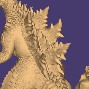 Modelo 3D de Godzilla: Diorama de Godzilla (archivo STL), Monstruo STL, Modelo 3D de Monstruo, Rey Monstruo 3D, Figura de Acción STL, Archivo para impresora 3D imagen 12