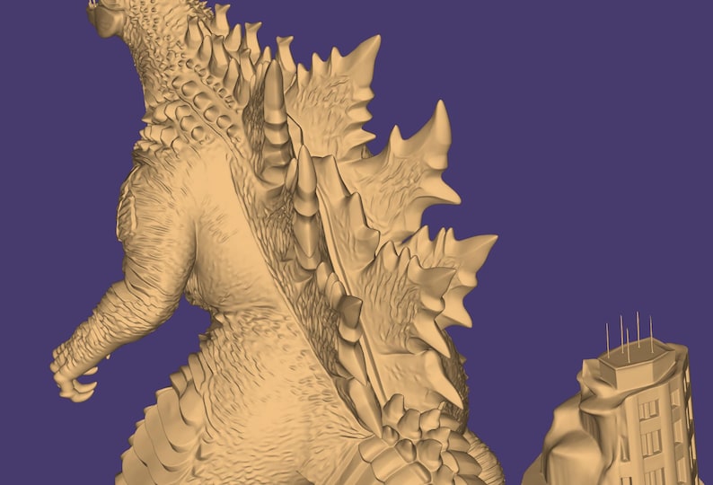 Modelo 3D de Godzilla: Diorama de Godzilla (archivo STL), Monstruo STL, Modelo 3D de Monstruo, Rey Monstruo 3D, Figura de Acción STL, Archivo para impresora 3D imagen 12