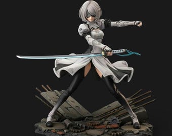 Yorha 2B 3D Model : 2b - Nier Automa 3D Model , 2B STL File , Anime Statue 3D Model , Anime 3D Model , Anime STL File , Nier Automata STL