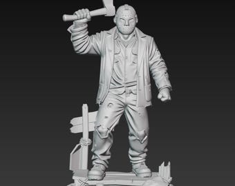Jason Voorhees 3D Model - Friday the 13th STL 3D Model | Horror Statue | Jason Voorhees STL File | Horror 3D Model | 3D Action Figurine