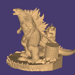 Modelo 3D de Godzilla: Diorama de Godzilla (archivo STL), Monstruo STL, Modelo 3D de Monstruo, Rey Monstruo 3D, Figura de Acción STL, Archivo para impresora 3D imagen 13
