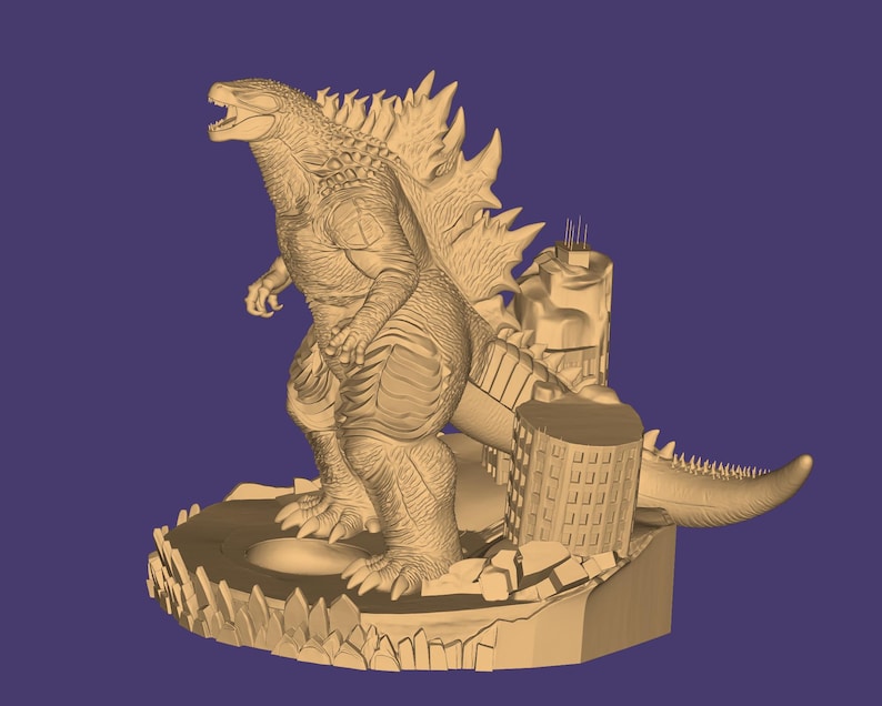 Modelo 3D de Godzilla: Diorama de Godzilla (archivo STL), Monstruo STL, Modelo 3D de Monstruo, Rey Monstruo 3D, Figura de Acción STL, Archivo para impresora 3D imagen 13