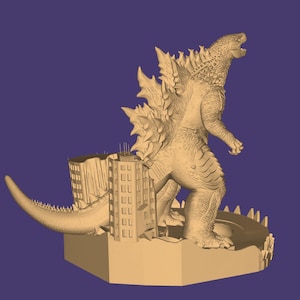 Modelo 3D de Godzilla: Diorama de Godzilla (archivo STL), Monstruo STL, Modelo 3D de Monstruo, Rey Monstruo 3D, Figura de Acción STL, Archivo para impresora 3D imagen 5