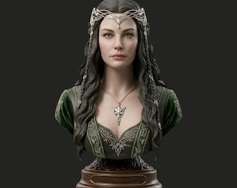 Arwen 3D-model: Arwen Bust STL-bestand, Lorf of the Rings 3D-model, Lotr Bust-model, 3D-model buste, elfenstandbeeld, 3D-model elfen