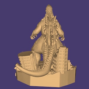 Modelo 3D de Godzilla: Diorama de Godzilla (archivo STL), Monstruo STL, Modelo 3D de Monstruo, Rey Monstruo 3D, Figura de Acción STL, Archivo para impresora 3D imagen 8