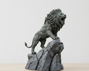 3D-model leeuw: Standbeeld leeuw STL-bestand, 3D-model dier, 3D-huisdecoratie, 3D STL-bestand, model van hoge kwaliteit
