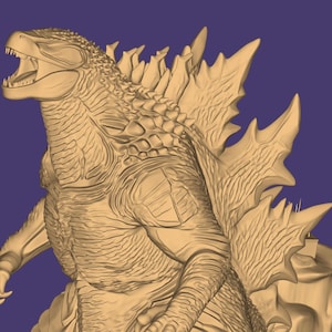 Modelo 3D de Godzilla: Diorama de Godzilla (archivo STL), Monstruo STL, Modelo 3D de Monstruo, Rey Monstruo 3D, Figura de Acción STL, Archivo para impresora 3D imagen 14
