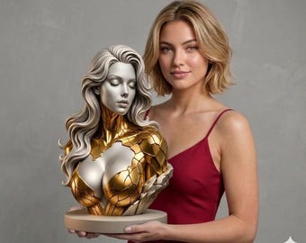 Vrouwelijke buste STL | 3D-afdrukbestand abstracte sculptuur, buste vrouw, abstracte buste vrouw STL, moderne buste STL