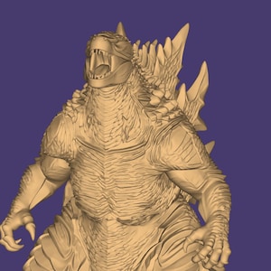 Modelo 3D de Godzilla: Diorama de Godzilla (archivo STL), Monstruo STL, Modelo 3D de Monstruo, Rey Monstruo 3D, Figura de Acción STL, Archivo para impresora 3D imagen 7
