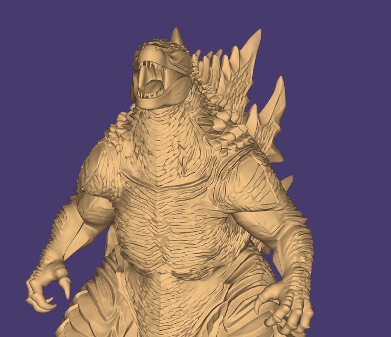 Modelo 3D de Godzilla: Diorama de Godzilla (archivo STL), Monstruo STL, Modelo 3D de Monstruo, Rey Monstruo 3D, Figura de Acción STL, Archivo para impresora 3D imagen 7