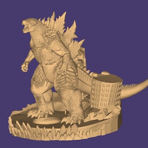 Modelo 3D de Godzilla: Diorama de Godzilla (archivo STL), Monstruo STL, Modelo 3D de Monstruo, Rey Monstruo 3D, Figura de Acción STL, Archivo para impresora 3D imagen 10