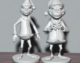 Grinch 3D Model : Grinch STL Bundle , Grinch STL File , Christmas 3D Model , Christmas Ornament , Christmas Home Decor, Grinch 3D Print File