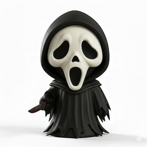 Scream STL-fil: Spökansikte 3D-modell, Liemannen STL-fil, Liemannen-statymodellfil, Scream-statyfil, Spöke 3D-modell