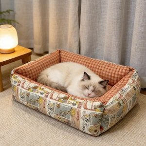 DIY Pet Bed Sewing Tutorial, Beginner Friendly Cat Dog Cushion (PDF Download)