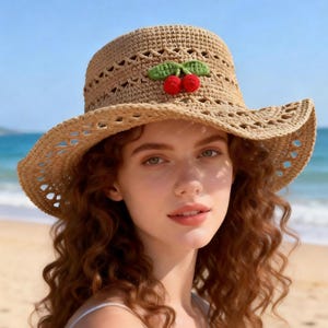 Crochet Straw Sun Hat Pattern, Beginner Friendly DIY (PDF Pattern)