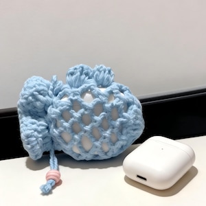 Little Fish Earphone Case Crochet Pattern Earbud Pouch Amigurumi Design Openwork Stitch Tutorial