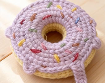 Crochet Donut Pattern, Amigurumi Doughnut with Icing & Sprinkles, Cute Food Decor