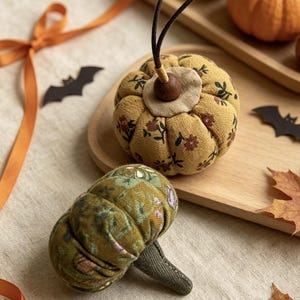 Fabric Pumpkin Sewing Tutorial, 2 Mini Stuffed Pumpkin Styles, Fall Halloween Decor, Hand Sewing PDF Guide