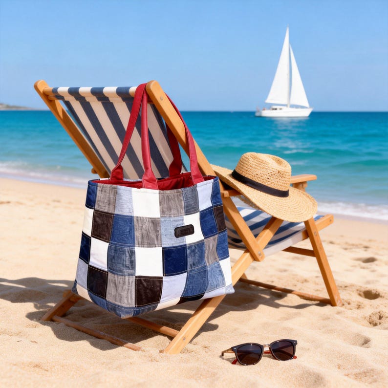 PDF-tutorial patchwork spijkertas - handleiding upcycled jeans, direct download voor beginners afbeelding 5