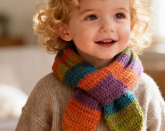 Rainbow Star Tassel Scarf Crochet Pattern PDF | Kids Scarf Knitting Tutorial | Instant Digital Download | Beginner Friendly | Winter Gift