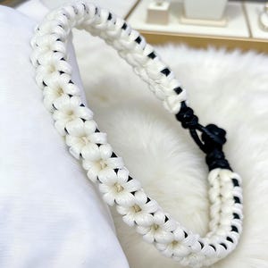 Puff Flower Macrame Bracelet Pattern, Leather Cord Macrame Knot PDF,Luck Gift for Her