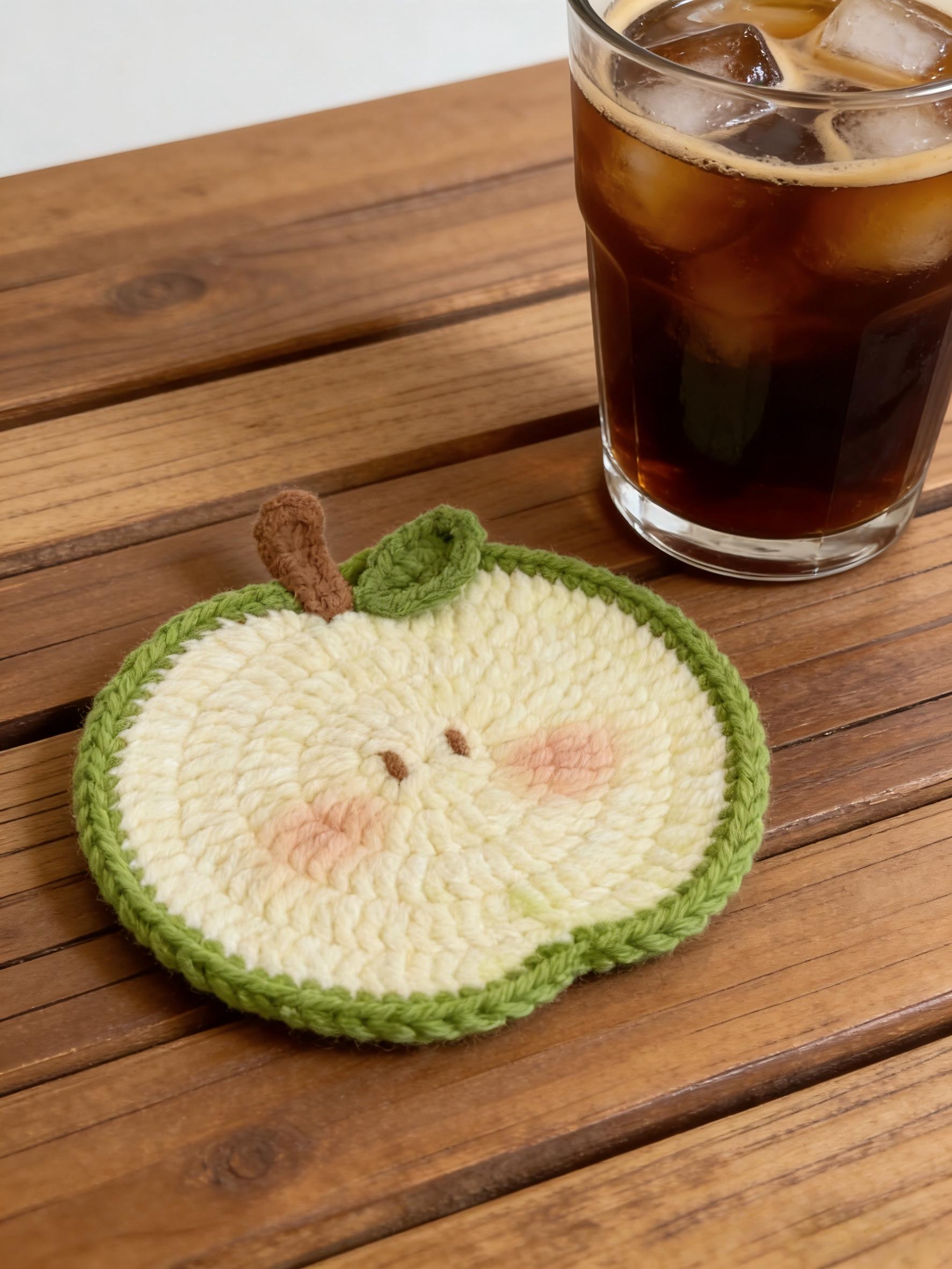 DIY Apple Coaster Crochet Pattern English Printable Beginner Friendly ...
