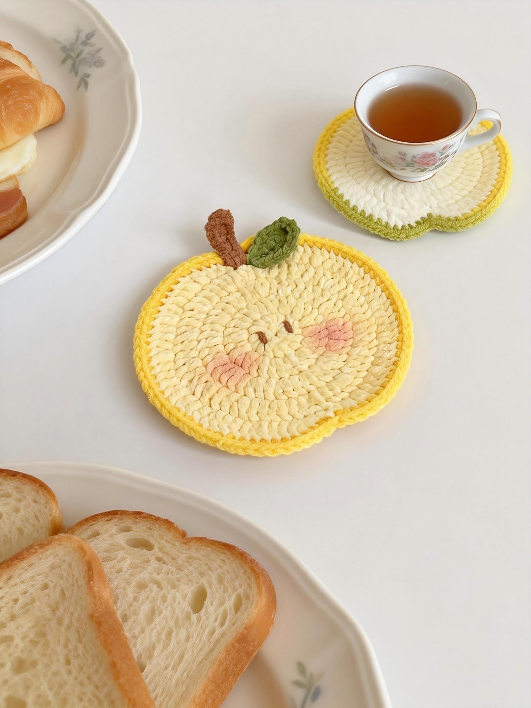 DIY Apple Coaster Crochet Pattern English Printable Beginner Friendly ...