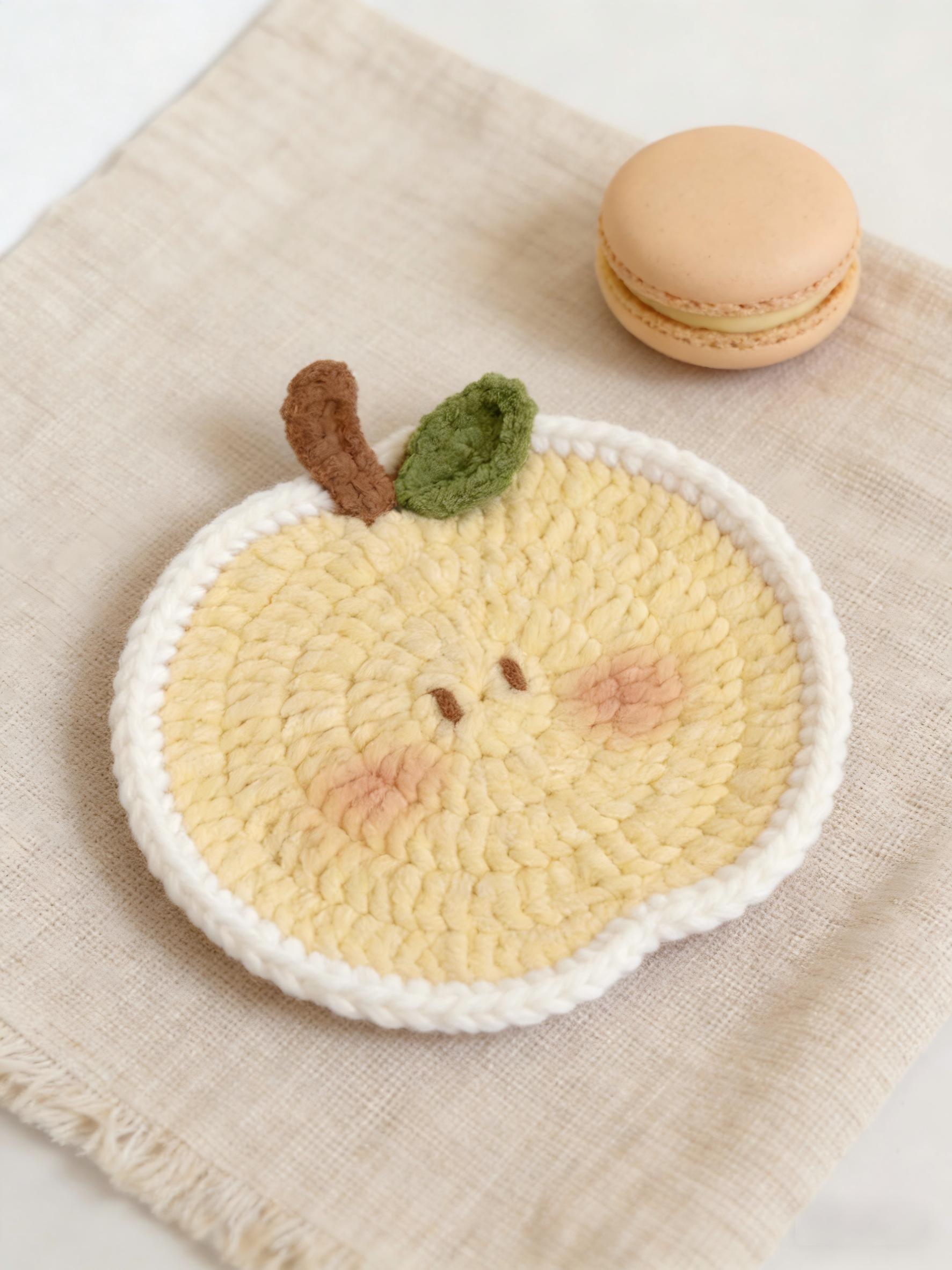 DIY Apple Coaster Crochet Pattern English Printable Beginner Friendly ...