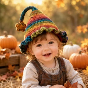 Halloween Fairy Witch Hat Pattern PDF, Crochet Elf Hat Tutorial for Kids, Magical Pointed Hat, Fall Costume Accessory