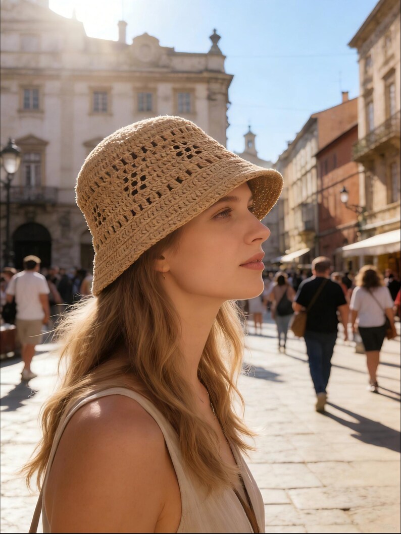 Lace Fisherman Hat Crochet Pattern PDF, Boho Summer Sun Hat, Beginner ...