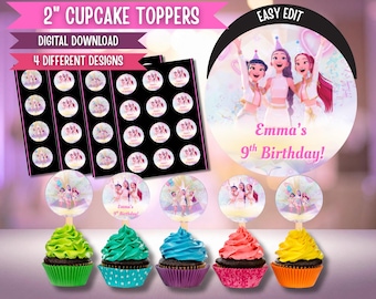 KPOP Demon Hunters Cupcake Toppers, Huntrix Birthday Decor (PDF)