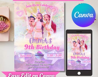 KPOP Demon Hunters Birthday Invitation, Editable Party Invite (PDF)