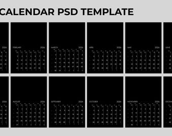 Kalendervorlage 2026 – Bearbeitbare PSD-Datei (Digitaler Download)