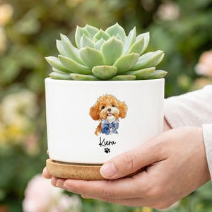 Custom Pet Portrait Planter, Personalized Dog Face Pot, Custom Pet Succulent Pot, Dog Mom Gift, Pet Lover Gift, Personalized Pot
